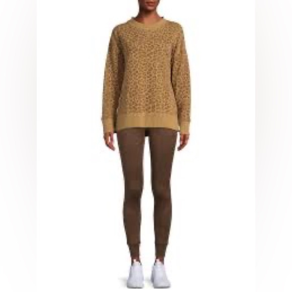 Avia Women’s High Slit Sweatshirt Brown Animal Print Size XL COMFORTABLE